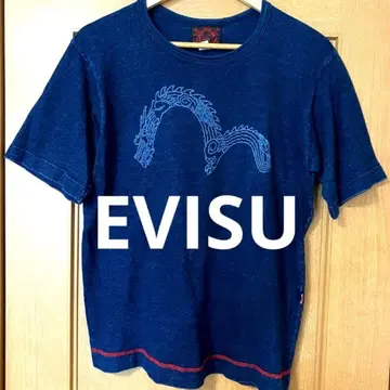 [ 분위기 최고 ] 상태 좋음 EVISU 용 데님 맨투맨 스웨터 다크 네이비
