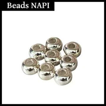 새상품 NAPI 나피 2mm 구멍 실버 견고 비즈 부품 8개 세트 S