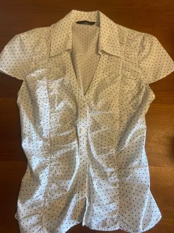 ZARA 개더 포플린 상의 도트 무늬