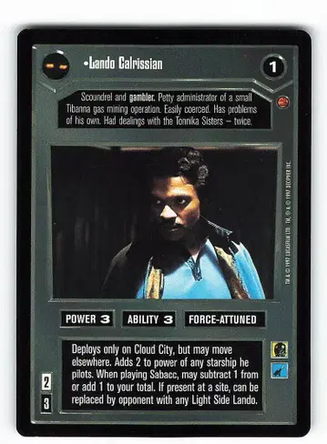 STAR WARS CCG Cloud City Dark Lando Calrissian R
