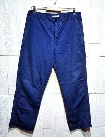 GAIJIN MADE 면린넨 워크 팬츠 L 파랑 일본제