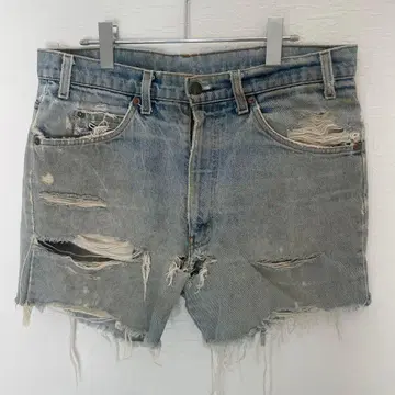 Levi's 데님 숏팬츠 W35 데미지 가공 라이트 블루