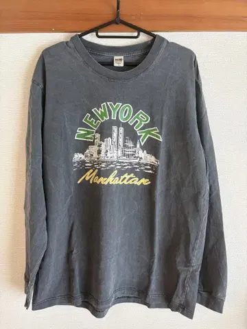 BARNS OUTFITTERS 롱 T XL 페이드 NY 그래픽