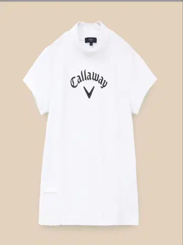택 포함 Callaway 여성용 골프웨어 모크넥 셔츠 화이트