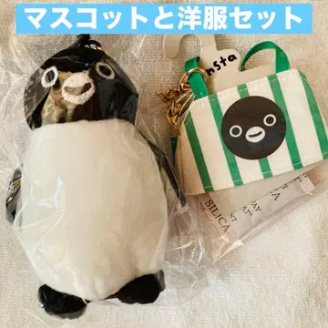Suica 펭귄 마스코트 참 + 의류 펜스타 키링 수박