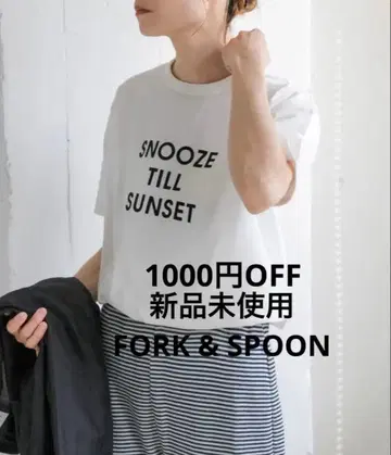 [ 미사용 ] DOORS FORK&SPOON 플로키 로고 프린트 TEE