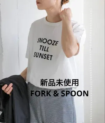 [ 미사용 ] DOORS FORK&SPOON 플로키 로고 프린트 TEE