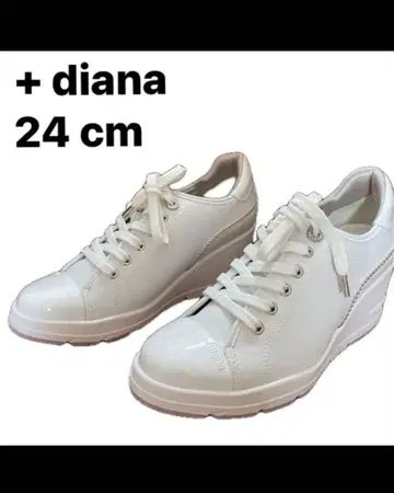 컨디션 최상 플러스 다이애나 +diana 통굽 스니커즈 웨지솔 화이트