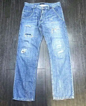 00s 페이드 가공 크러쉬 페인터 데님 그런지 오니히게