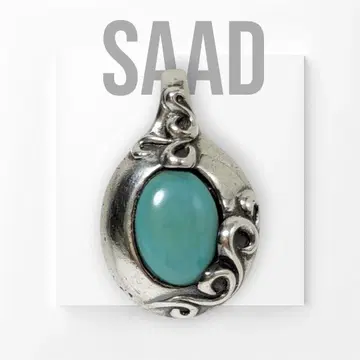SAAD 사드 터콰이즈 아라베스크 펜던트 목걸이 실버925