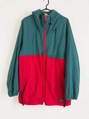 L.L.Bean 나일론 자켓 L USA제 배색 절개 그린 레드