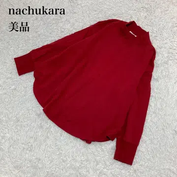 nachukara 하이넥 티셔츠 레드 U505