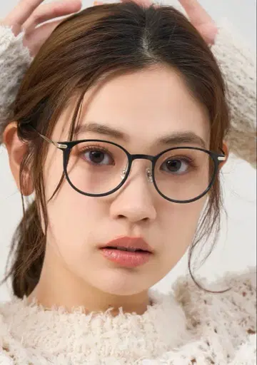 [ 새상품 ] 정가 14,400엔 경량 소재 x 티타늄 성숙/러블리 안경 렌즈 교환권 포함