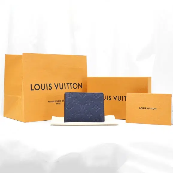 Louis Vuitton(루이비통) M14787 네이비 블루 모노그램 토뤼옹 카프스킨 멀티플 월릿 반지갑