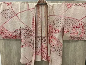 겉옷 기모노 쥐어짜기 꽃무늬 핑크 계열