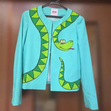 MOSCHINO CHEAPANDCHIC 스네이크 패턴 노카라 자켓