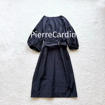 새상품급 PierreCardin 네이비 원피스 벨트 벌룬 슬리브