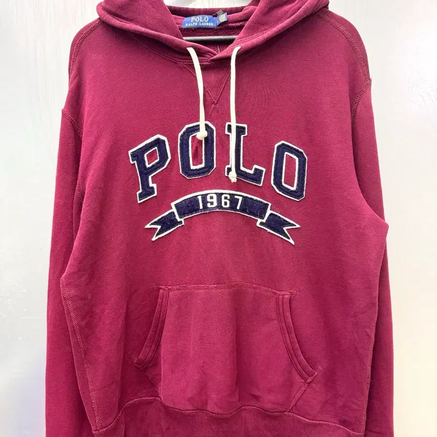 Polo 폴로 랄프로렌 버건디 1967 빅로고 후드티