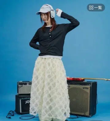 요코보 도트 샤샤 스커트