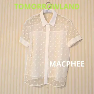 TOMORROW [ MACPHEE ] 도트 무늬 시어 반팔 셔츠