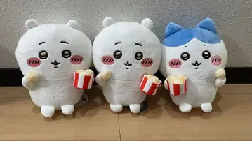 치이카와 (먼작귀) 2개, 하치와레 1개, 같이 먹자! 팝콘 봉제 인형 세트