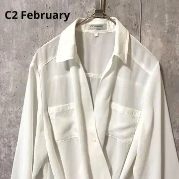 C2 February 프론트 크로스 디자인 블라우스 고급 비즈니스