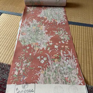 하마 크레이프 원단 기모노 옷감 코몬 초화 무늬