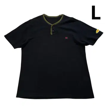 Papas GP. 헨리넥 사슴 T셔츠 L 블랙 카키 링거