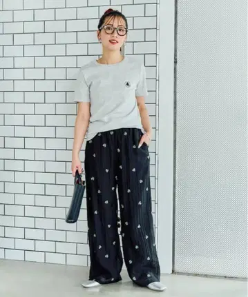 새상품 [ FREAK'S STORE ] 시어 미니 꽃무늬 자수 루즈 팬츠