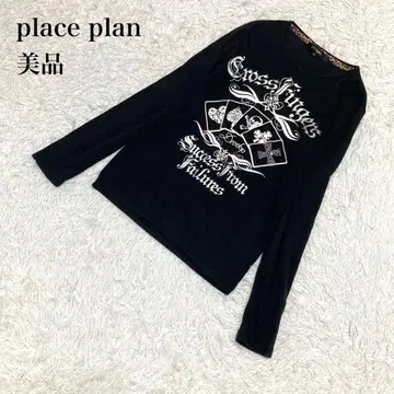 place plan 긴팔 티셔츠 블랙 M U507