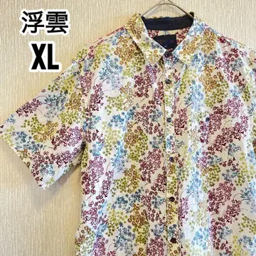 [ 우키구모 ] 카리유시 의류 반팔 일본풍 패턴 셔츠 남성용 XL