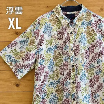 [ 우키구모 ] 카리유시 의류 반팔 일본풍 패턴 셔츠 남성용 XL