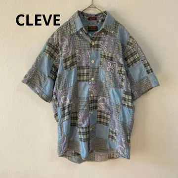 CLEVE SHIRTMAKERS 패치워크 반팔 셔츠 USA S 사이즈