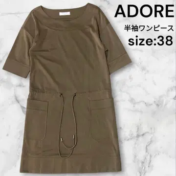 [인기] ADORE 반팔 원피스 size:38 허리 리본 포켓