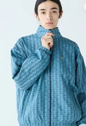 LACOSTE 올 패턴 스탠드 카라 블루종