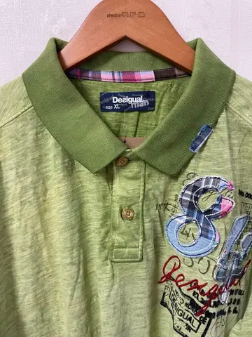 Desigual 남성용 피케 셔츠 그린 XL