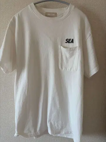 [새상품급] WIND AND SEA 티셔츠 화이트 포켓 M