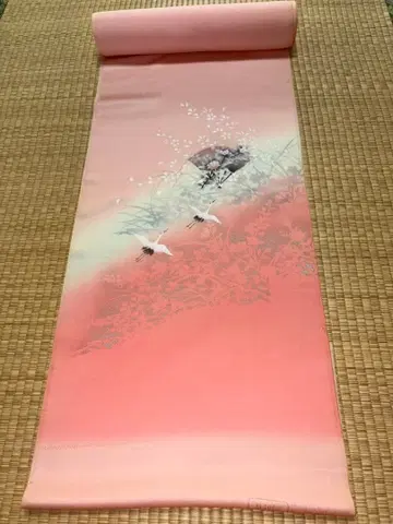 츠케사게 옷감 분할 염색 핑크 바탕 새상품