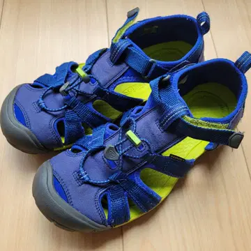 KEEN 키즈 샌들 블루 x 라임 그린