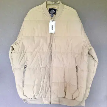 다운 자켓 2XL 남성용 빅 사이즈 봄버 자켓 방한 베이지