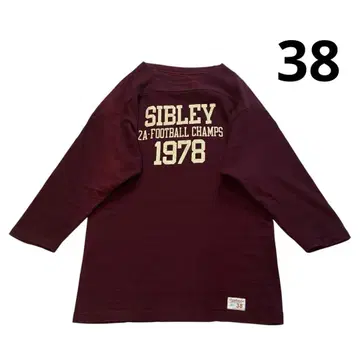 Warehouse 풋볼 T셔츠 38 크림슨 화이트 3단 프린트 7부 소매
