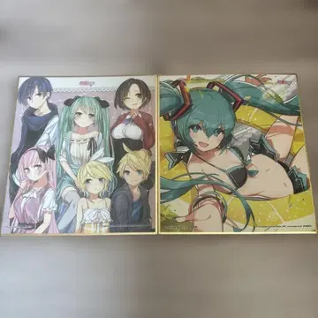VOCALOID 하츠네 미쿠 집합 일러스트 미니 색지 2점