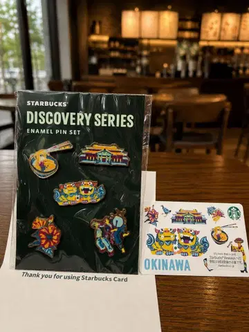 [ 새상품 ] 스벅 오키나와 한정판 DISCOVERY SERIES 핀 배지 카드