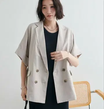 DISCOAT 테크 린넨 반팔 셔츠 자켓