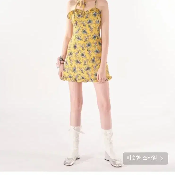 오드원아웃 플라워 미니 원피스 옐로우 s사이즈