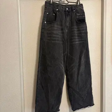 와이드 데님 팬츠 블랙