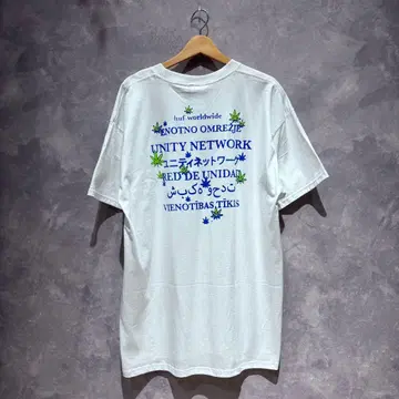 택 포함 미사용 새상품 HUF 하프 로고 프린트 T셔츠 XL