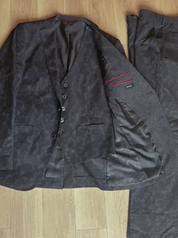 DRESSVAGUE 쓰리피스 수트 페이즐리 무늬 블랙