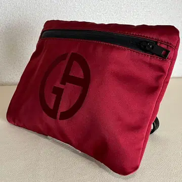GIORGIO ARMANI 클러치백 나일론 손잡이 가죽 보르도