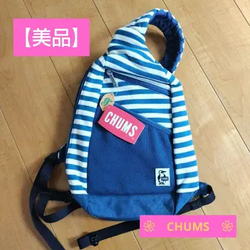 [새상품급] CHUMS 원 숄더백 터콰이즈 블루 보더 사선 가방